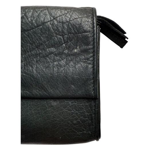 Day and Mood Black Leather Wristlet with Clutch Coin Purse Wallet - Picture 5 of 13